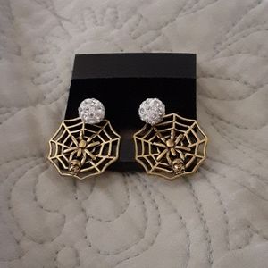 NWOT Spider and Web Pierced Earrings